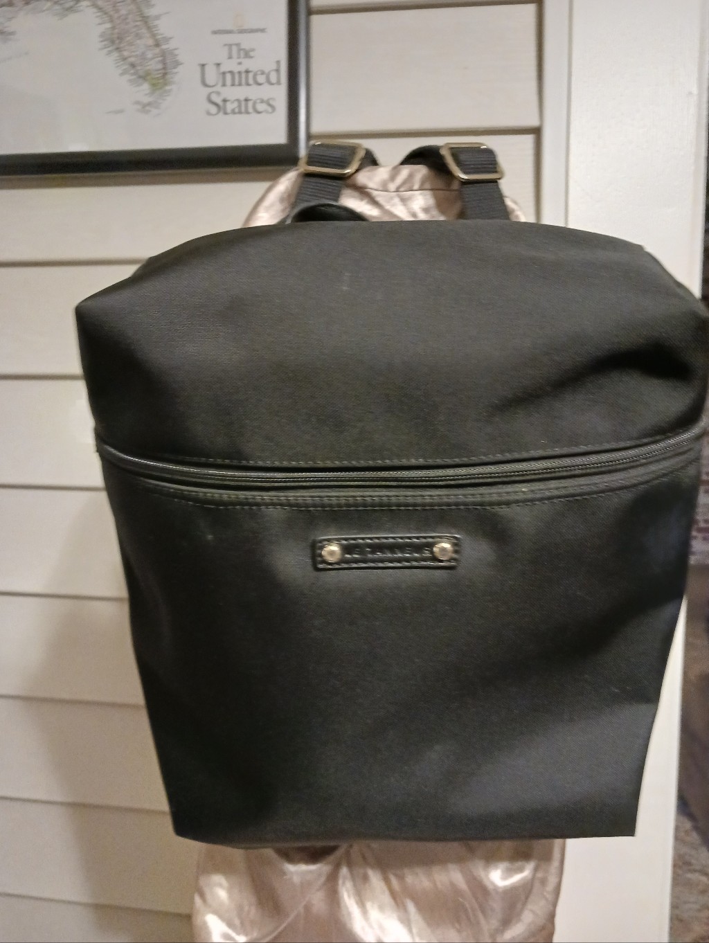 Le Tanneur Black Nylon Backpack With Front Zip Pocket - Like New Condition! — image 4 of 8